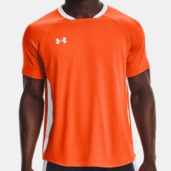 Under Armour UA Mens M Match 2.0 Jersey Heatgear Heat Gear Sports Orange White - Picture 9 of 9